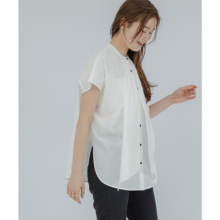 バンドカラーデザインボウタイオーバーサイズブラウス【UR’S ユアーズ】 | titivate | 詳細画像21 