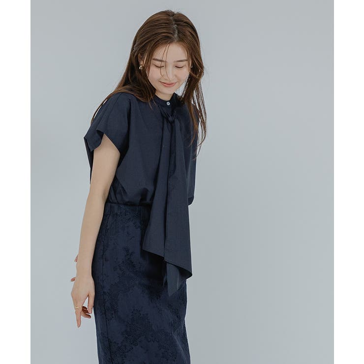 バンドカラーデザインボウタイオーバーサイズブラウス【UR’S ユアーズ】 | titivate | 詳細画像25 