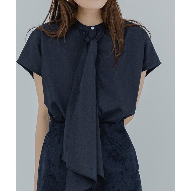 バンドカラーデザインボウタイオーバーサイズブラウス【UR’S ユアーズ】 | titivate | 詳細画像26 