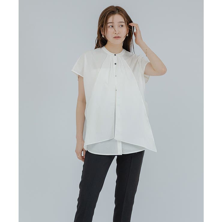 バンドカラーデザインボウタイオーバーサイズブラウス【UR’S ユアーズ】 | titivate | 詳細画像6 