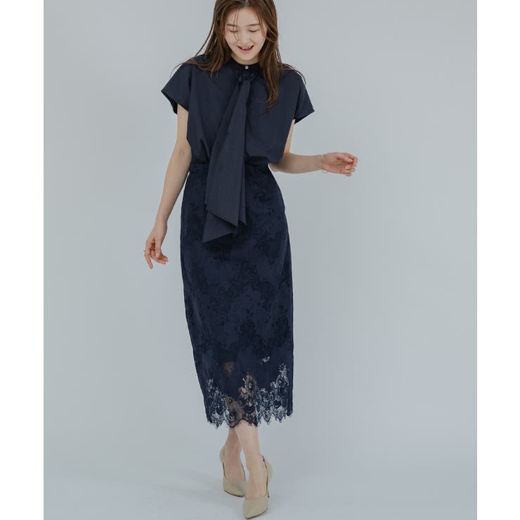 バンドカラーデザインボウタイオーバーサイズブラウス【UR’S ユアーズ】 | titivate | 詳細画像10 