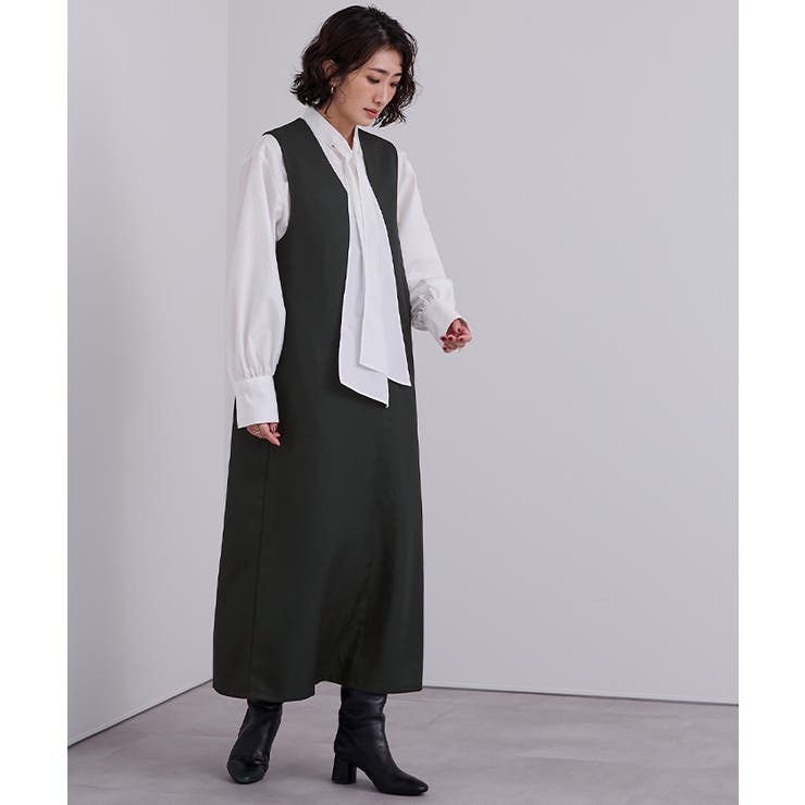 ソフトツイルディープVネックIラインワンピース【UR’S ユアーズ】 | titivate | 詳細画像14 