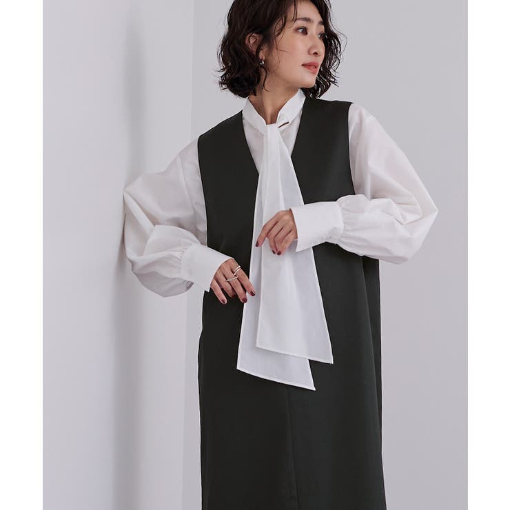 ソフトツイルディープVネックIラインワンピース【UR’S ユアーズ】 | titivate | 詳細画像2 