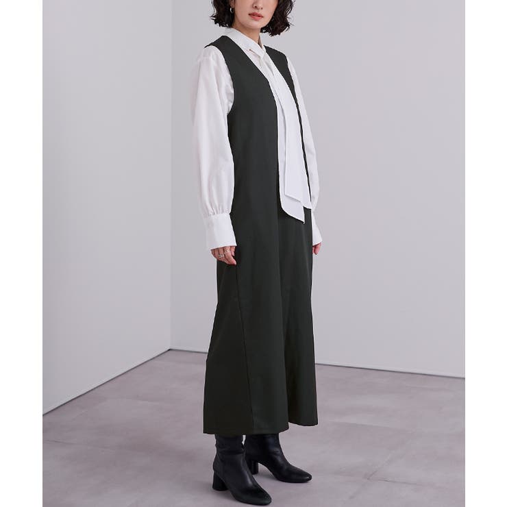 ソフトツイルディープVネックIラインワンピース【UR’S ユアーズ】 | titivate | 詳細画像3 