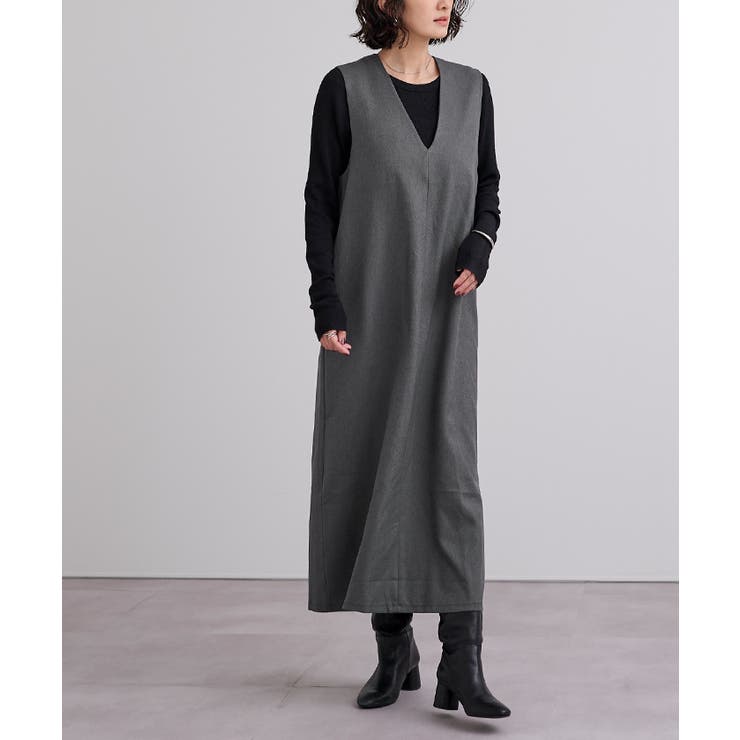 ソフトツイルディープVネックIラインワンピース【UR’S ユアーズ】 | titivate | 詳細画像6 