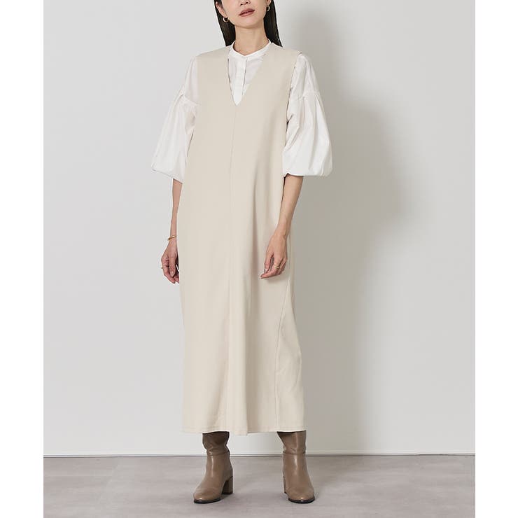 ソフトツイルディープVネックIラインワンピース【UR’S ユアーズ】 | titivate | 詳細画像10 