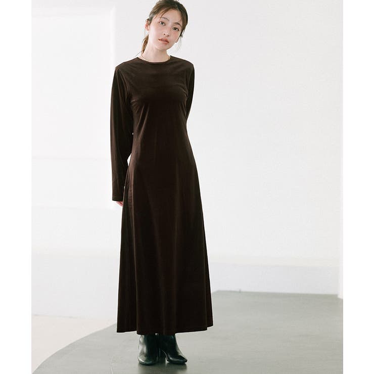 バックリボンフィットアンドフレアベロアワンピース【UR’S ユアーズ】 | titivate | 詳細画像6 