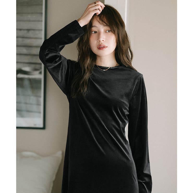 バックリボンフィットアンドフレアベロアワンピース【UR’S ユアーズ】 | titivate | 詳細画像10 