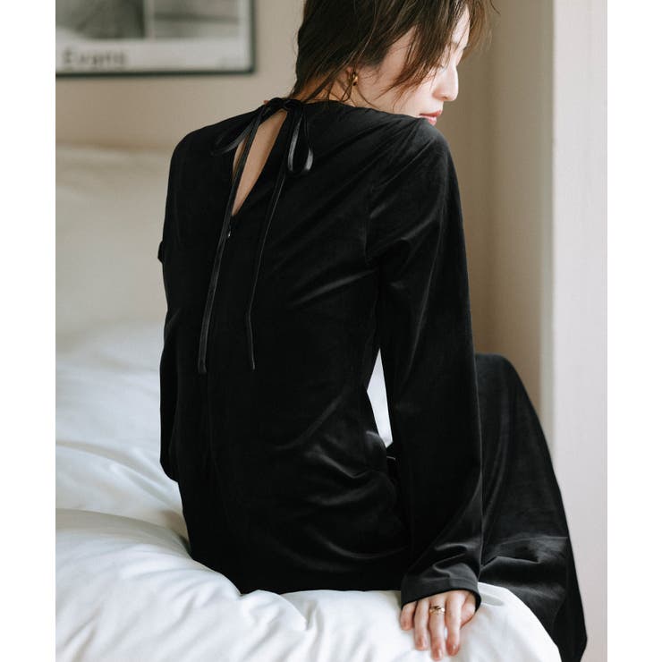 バックリボンフィットアンドフレアベロアワンピース【UR’S ユアーズ】 | titivate | 詳細画像12 