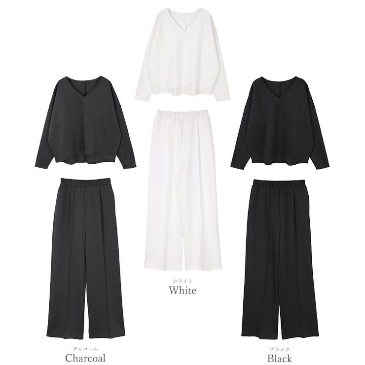 Vネックトップス×パンツ/ボンディングセットアップ【UR’S ユアーズ】 | titivate | 詳細画像11 