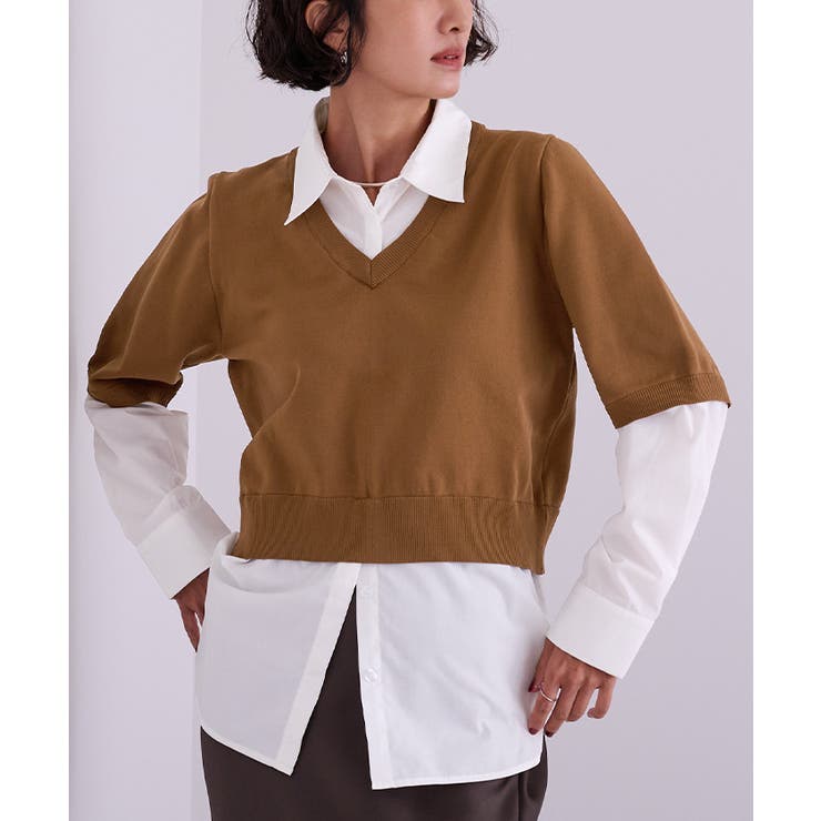 シャツドッキングハーフスリーブニット【UR’S ユアーズ】 | titivate | 詳細画像6 