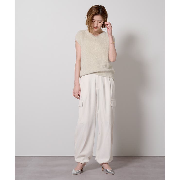 ラメシャギーVネックニットベスト【UR’S ユアーズ】 | titivate | 詳細画像21 