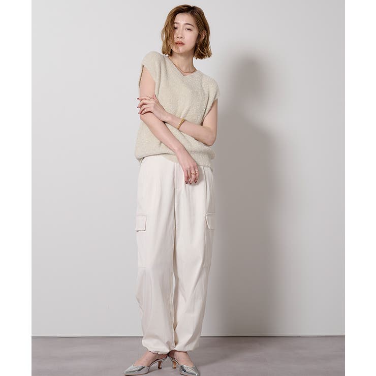 ラメシャギーVネックニットベスト【UR’S ユアーズ】 | titivate | 詳細画像3 