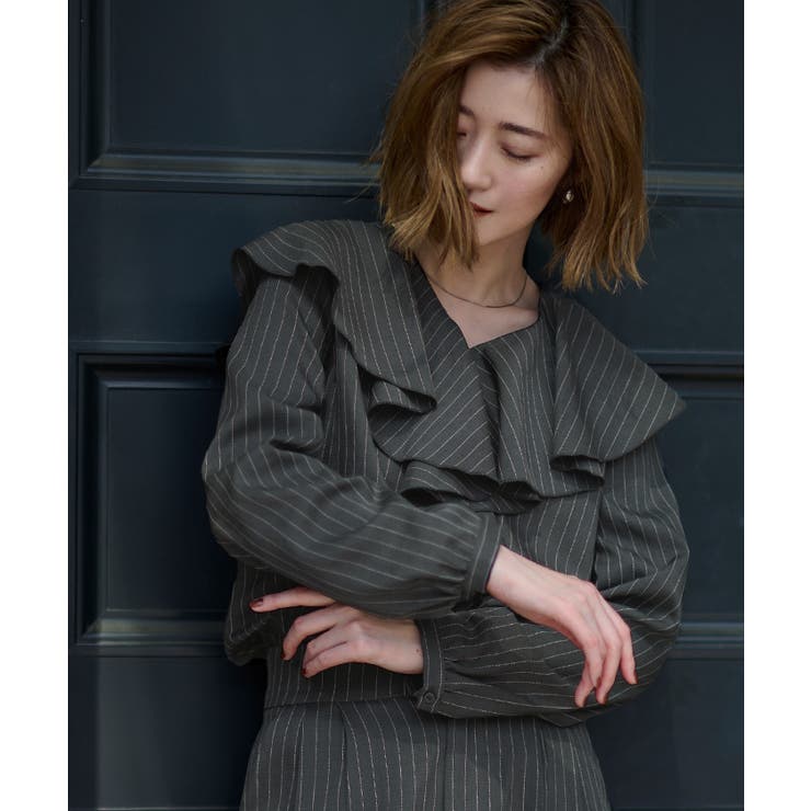 Vネックラッフルブラウス【UR’S ユアーズ】 | titivate | 詳細画像3 