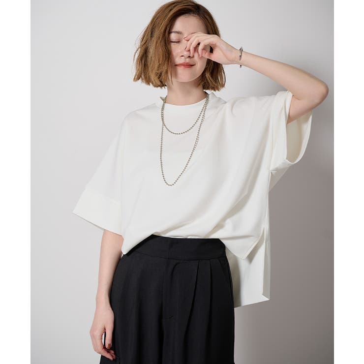 トップス 4XOT カットジョーゼットボックスシルエットトップス【UR'S ユアーズ