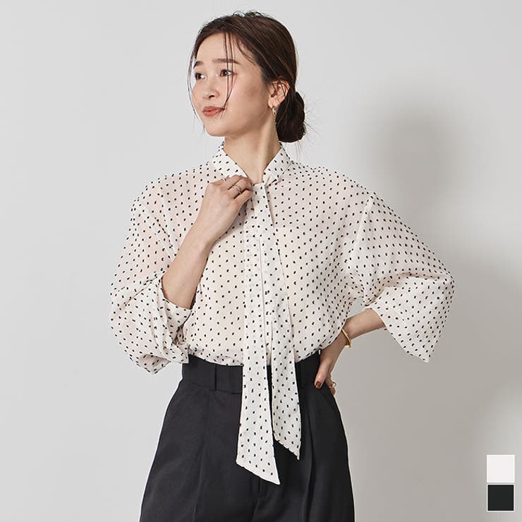 シアードビードットボウタイブラウス【UR’S ユアーズ】 | titivate | 詳細画像1 
