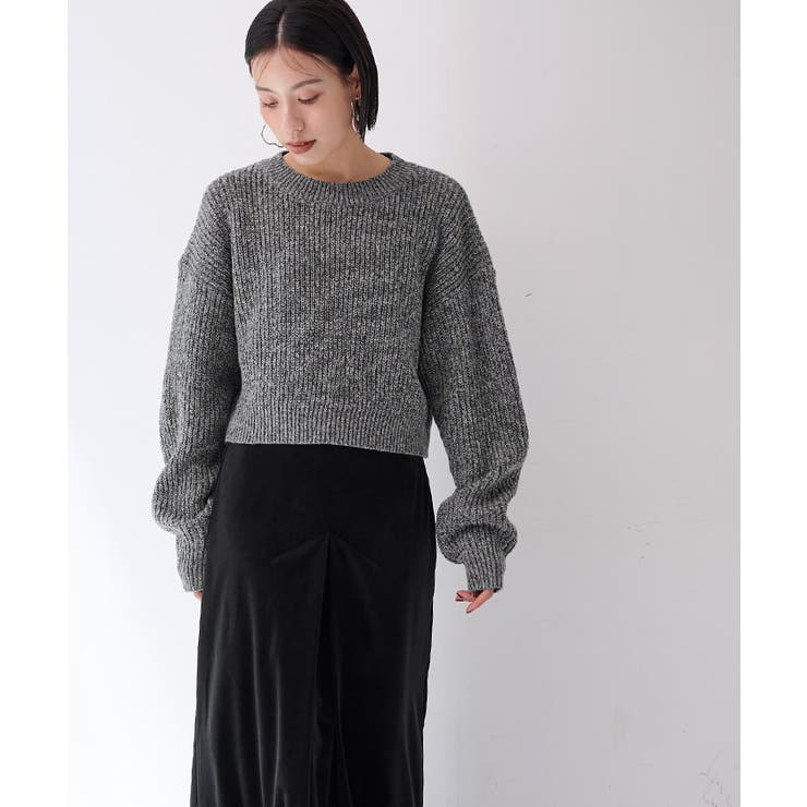 クルーネッククロップドニット【UR'S ユアーズ】[品番