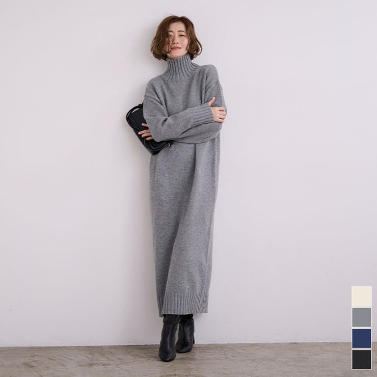 タートルネックIラインニットワンピース【UR’S ユアーズ】 | titivate | 詳細画像1 