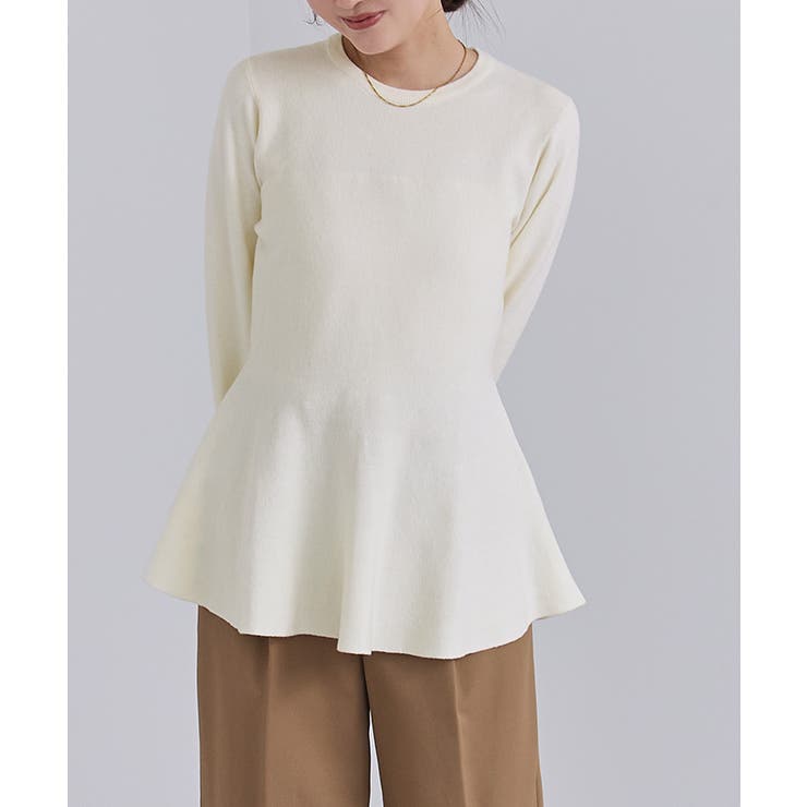 カシミヤタッチクルーネックペプラムニット【UR’S ユアーズ】 | titivate | 詳細画像16 