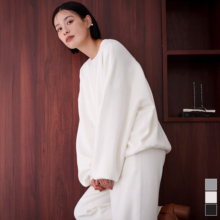 スウェットライクオーバーサイズニット【UR’S ユアーズ】 | titivate | 詳細画像1 