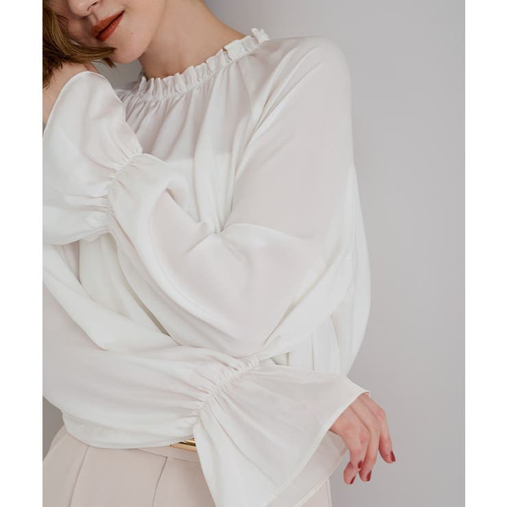 サテンフリルネックキャンディースリーブブラウス【UR’S ユアーズ】 | titivate | 詳細画像13 