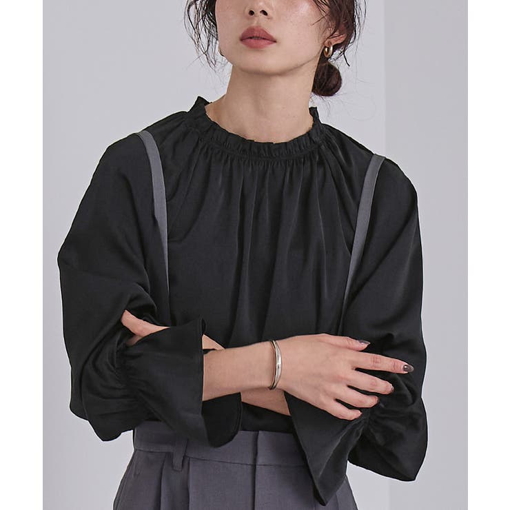 サテンフリルネックキャンディースリーブブラウス【UR’S ユアーズ】 | titivate | 詳細画像8 