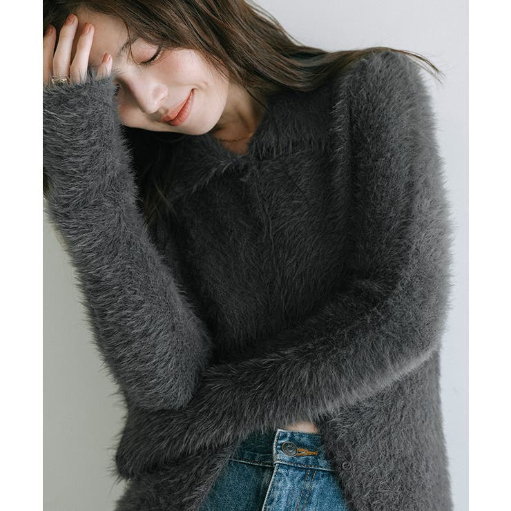 襟付きシャギーニットカーディガン【UR’S ユアーズ】 | titivate | 詳細画像27 