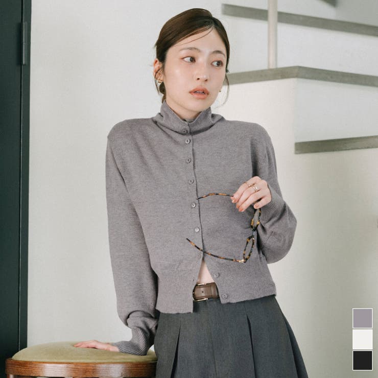 2way襟クロップドニットカーディガン【UR’S ユアーズ】 | titivate | 詳細画像1 