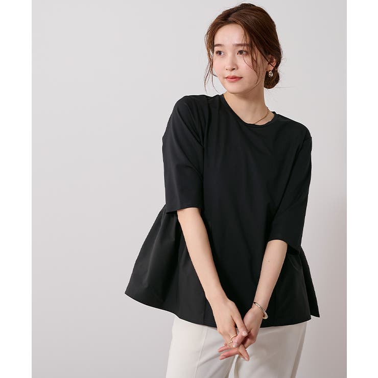 ウエスト切替ギャザーハーフスリーブTシャツ【UR’S ユアーズ】 | titivate | 詳細画像27 