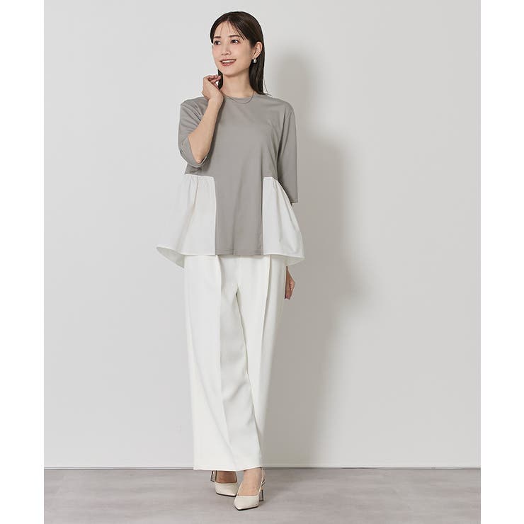 ウエスト切替ギャザーハーフスリーブTシャツ【UR’S ユアーズ】 | titivate | 詳細画像31 