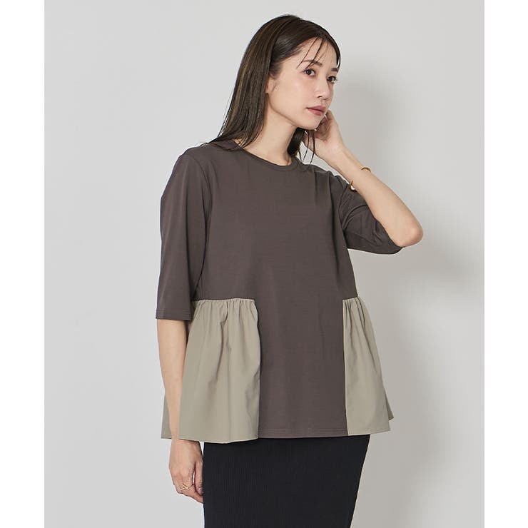 ウエスト切替ギャザーハーフスリーブTシャツ【UR’S ユアーズ】 | titivate | 詳細画像19 