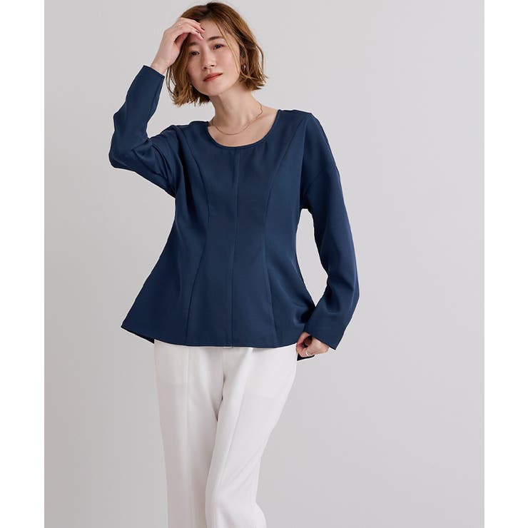 ラウンドネックウエストシェイプブラウス【UR’S ユアーズ】 | titivate | 詳細画像20 