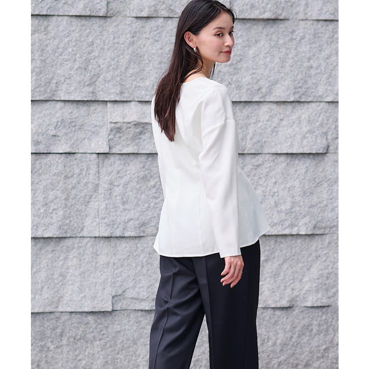 ラウンドネックウエストシェイプブラウス【UR’S ユアーズ】 | titivate | 詳細画像3 