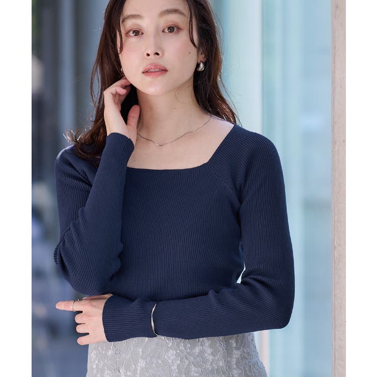 スクエアネックラグランスリーブリブニット【UR’S ユアーズ】 | titivate | 詳細画像2 