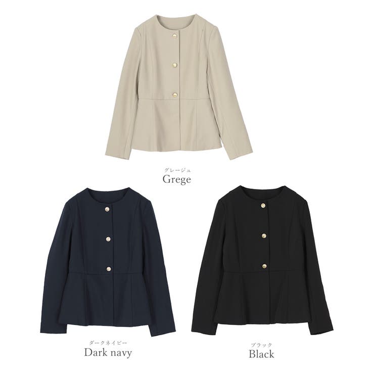 美シルエットゴールド釦ペプラムジャケット【UR’S ユアーズ】【セレモニー】 | titivate | 詳細画像18 