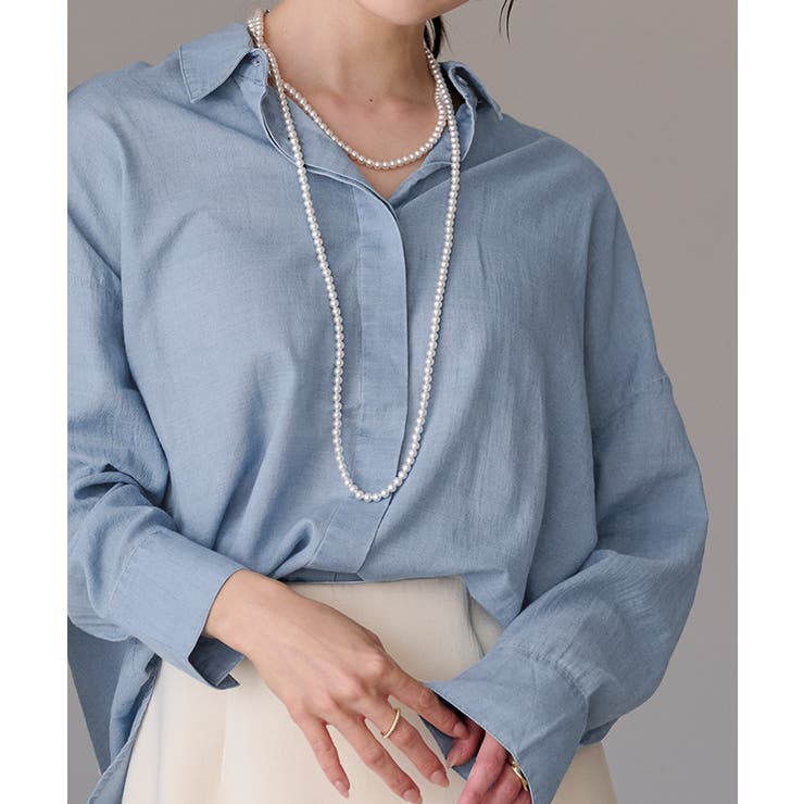 エアリーシアーコットンデニムシャツ【UR’S ユアーズ】 | titivate | 詳細画像8 