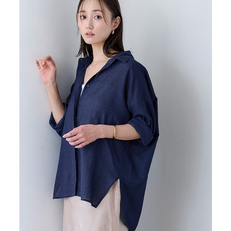 エアリーシアーコットンデニムシャツ【UR’S ユアーズ】 | titivate | 詳細画像10 