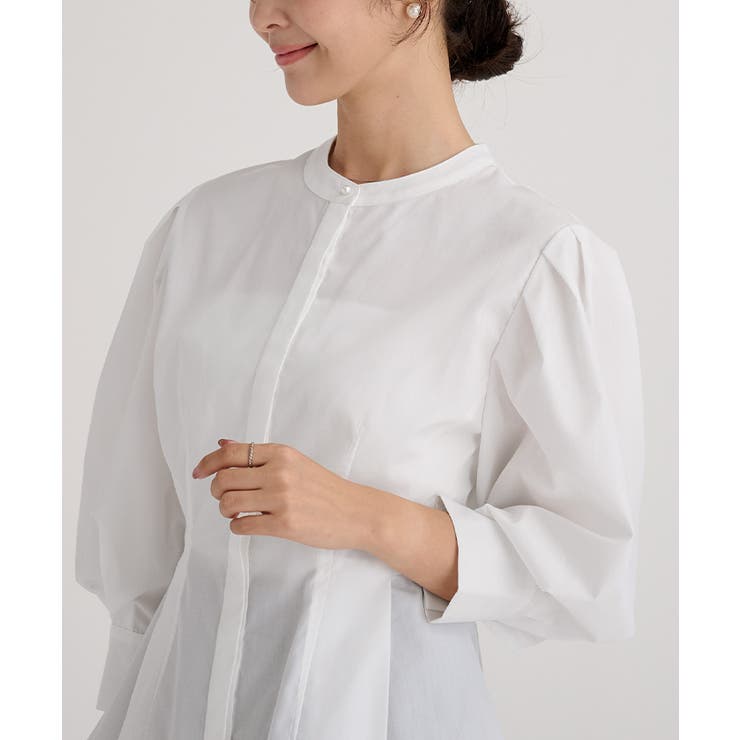 バンドカラーペプラムシャツ【UR’S ユアーズ】【セレモニー】 | titivate | 詳細画像5 