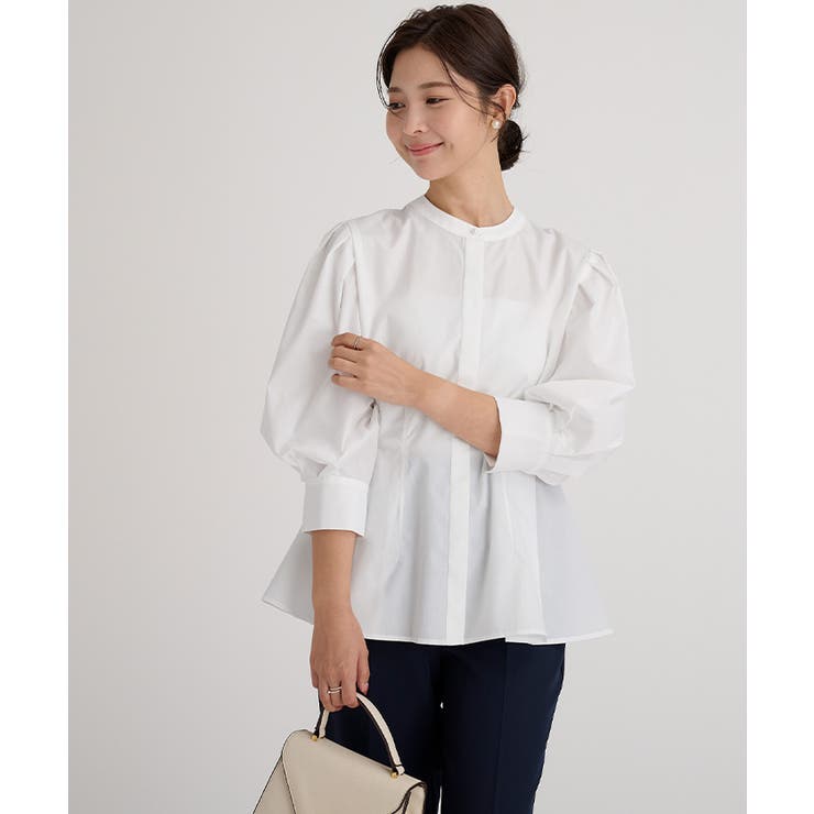 バンドカラーペプラムシャツ【UR’S ユアーズ】【セレモニー】 | titivate | 詳細画像7 