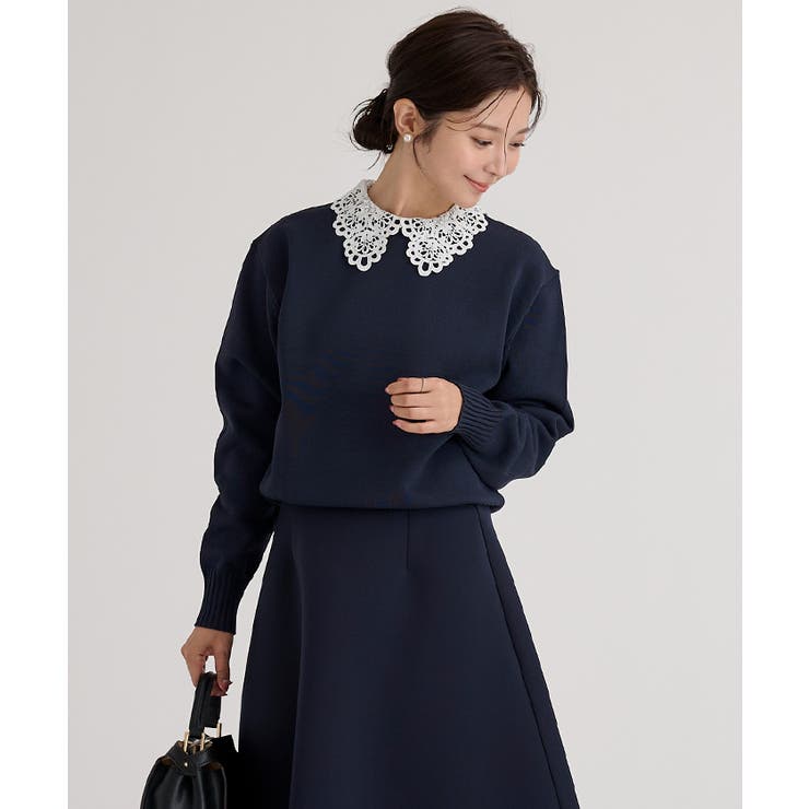 襟付きニットプルオーバー【UR’S ユアーズ】【セレモニー】 | titivate | 詳細画像3 