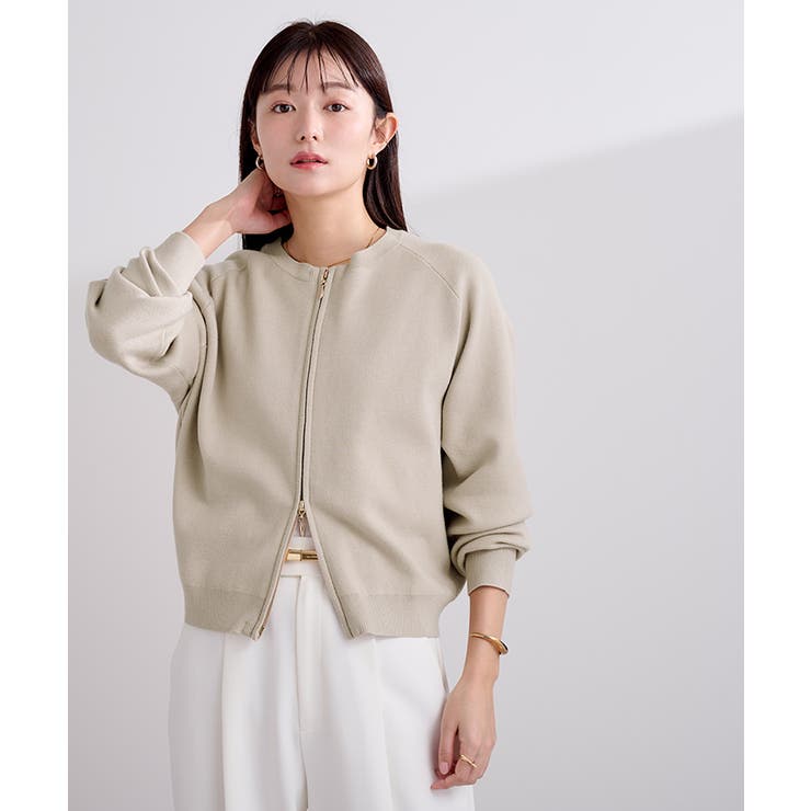 スウェットライクZIPニットカーディガン【UR’S ユアーズ】 | titivate | 詳細画像4 