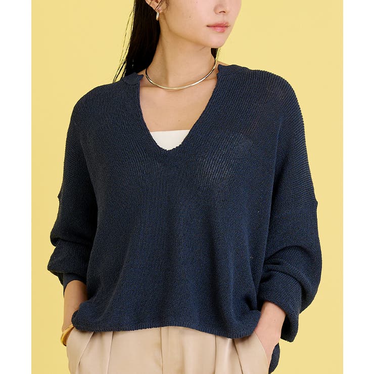 ミドルゲージディープVネックニット【UR’S ユアーズ】 | titivate | 詳細画像4 