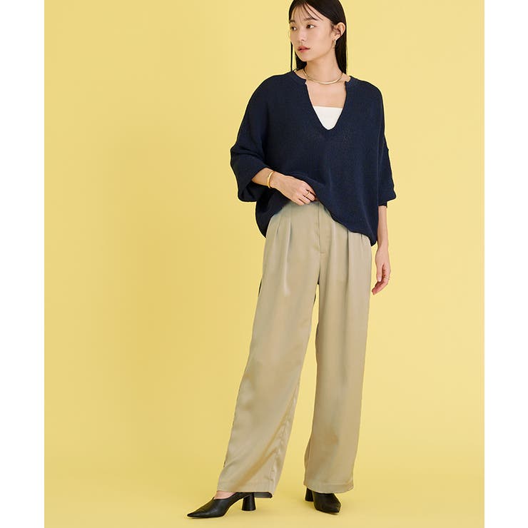 サテンラインワイドパンツ【UR’S ユアーズ】 | titivate | 詳細画像7 