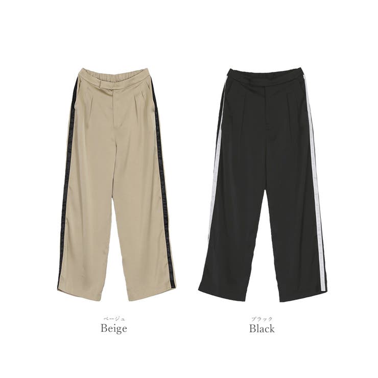 サテンラインワイドパンツ【UR’S ユアーズ】 | titivate | 詳細画像2 