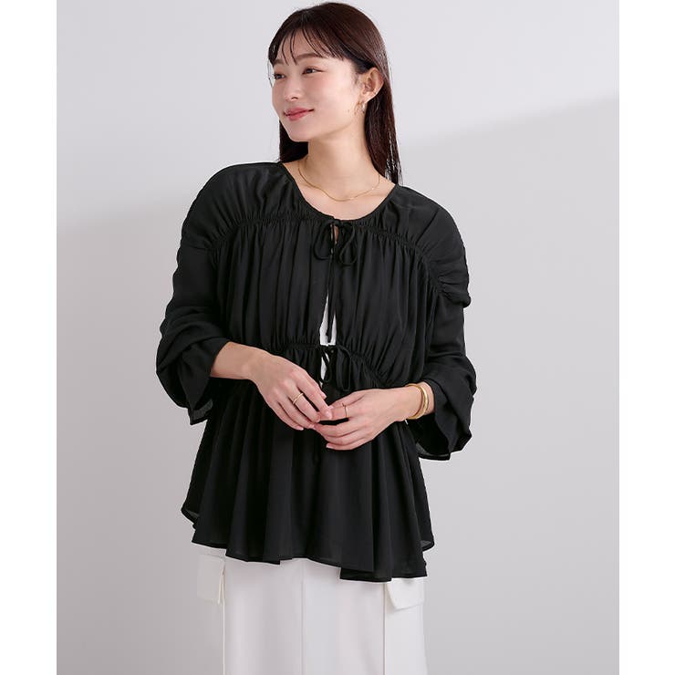 前後2wayクレープギャザーブラウス【UR’S ユアーズ】 | titivate | 詳細画像16 