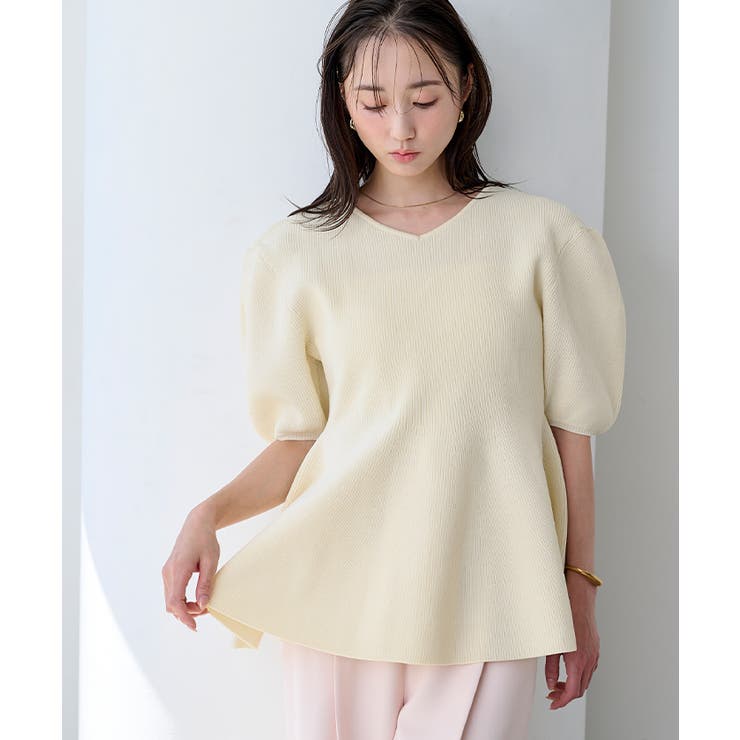 前後2wayハーフスリーブフレアニット【UR’S ユアーズ】 | titivate | 詳細画像22 