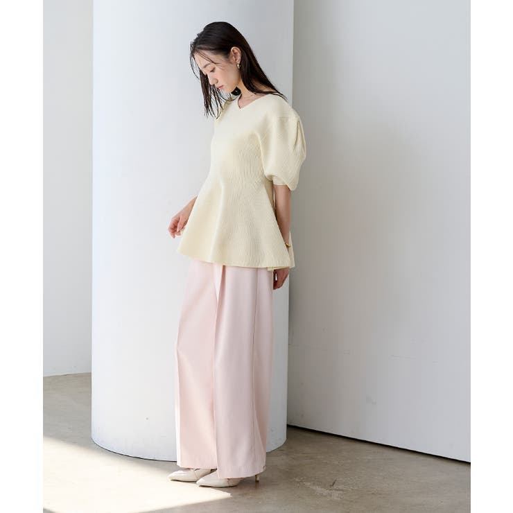 前後2wayハーフスリーブフレアニット【UR’S ユアーズ】 | titivate | 詳細画像4 