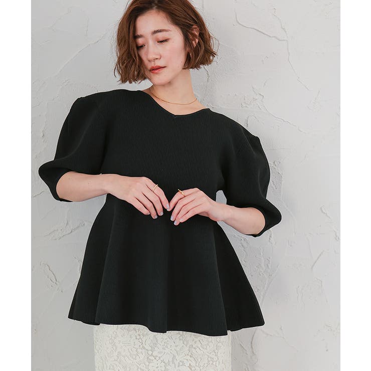 前後2wayハーフスリーブフレアニット【UR’S ユアーズ】 | titivate | 詳細画像6 