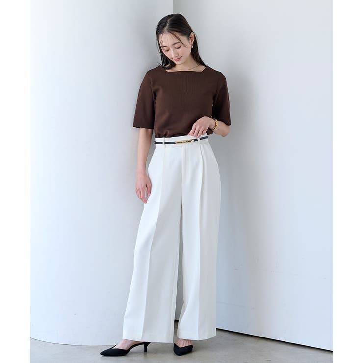 2wayスクエアネックリブニット【UR’S ユアーズ】 | titivate | 詳細画像13 