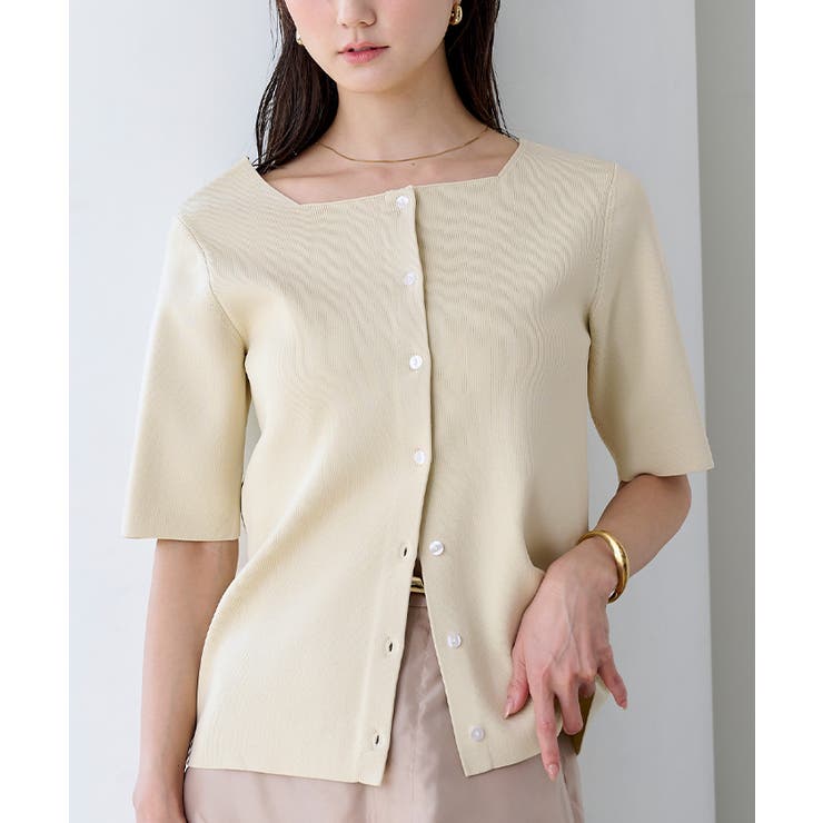 2wayスクエアネックリブニット【UR’S ユアーズ】 | titivate | 詳細画像7 